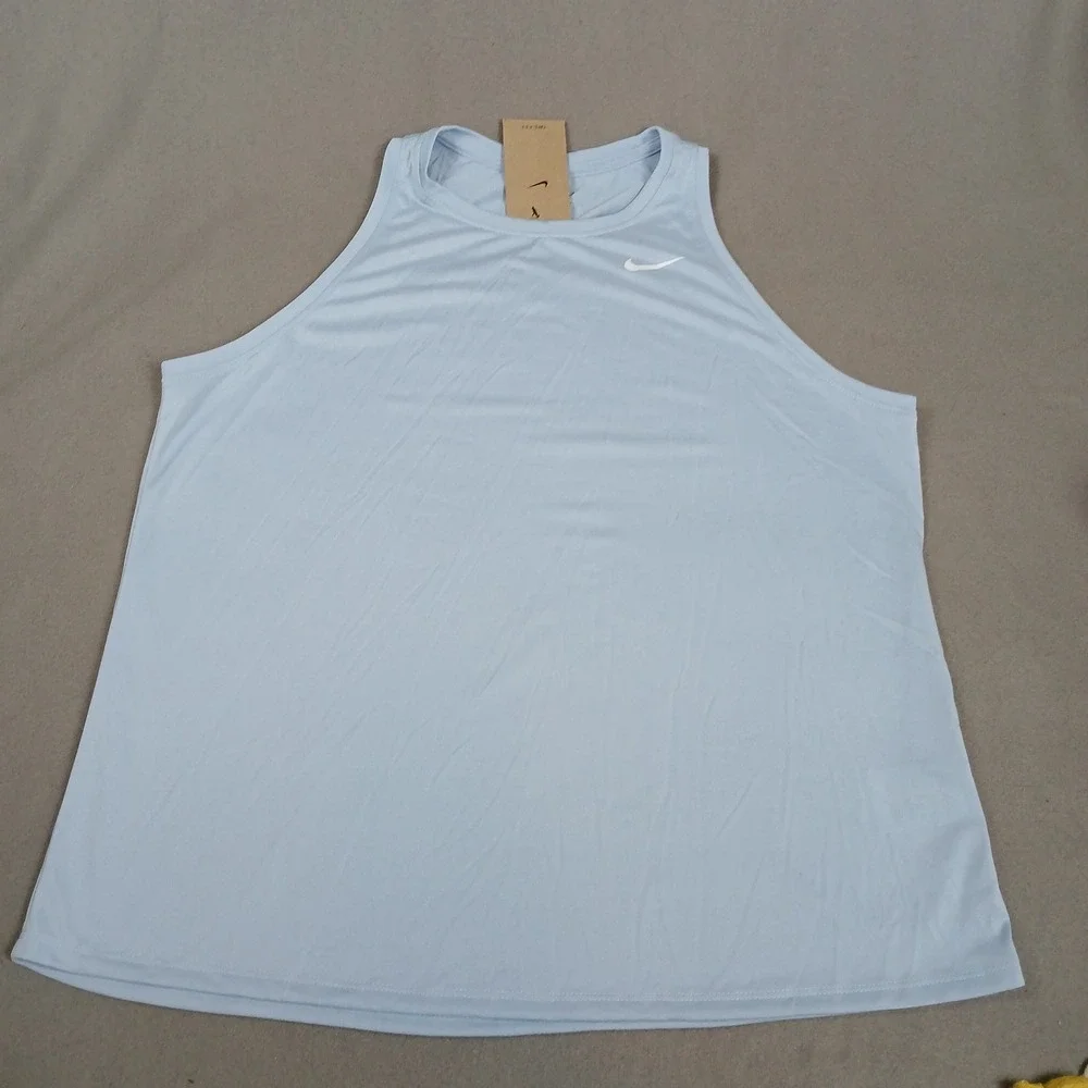 New‎ Nike Dri-FIT Training Womens XL Tank Sleeveless Top DX0701 Periwinkle Blue